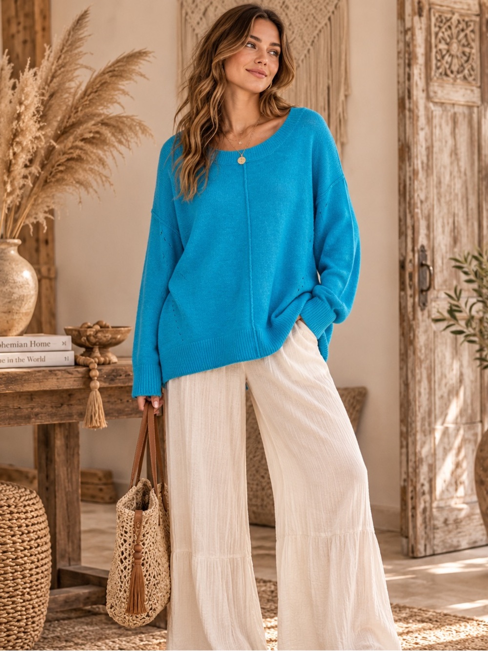 Crown & Ivy Blue Knit Sweater